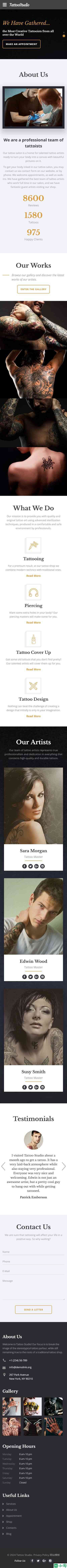 个性化纹身设计网站模板-手机预览